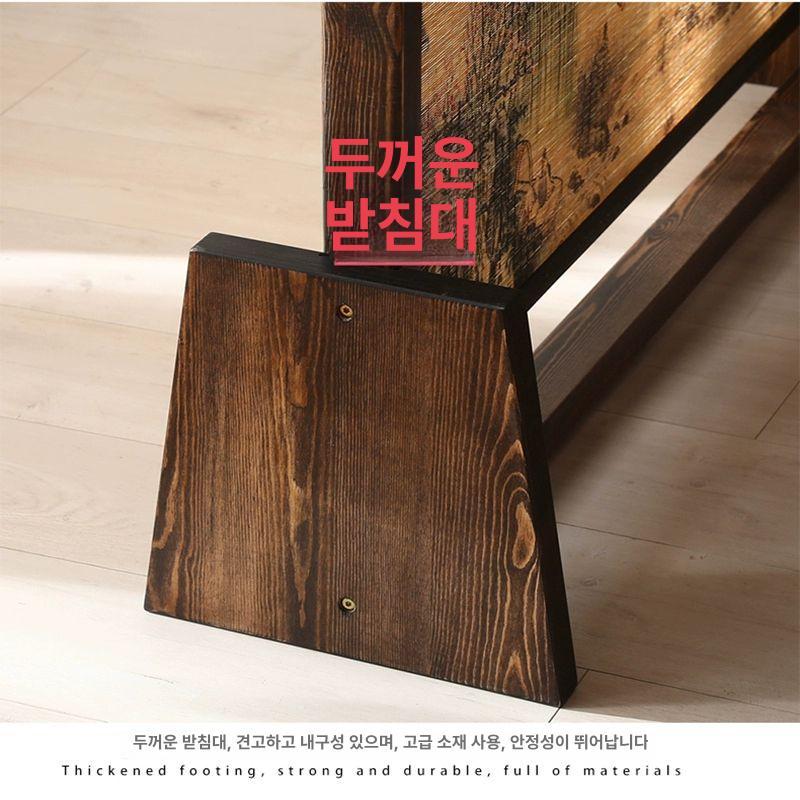 나무 파티션 일본풍 칸막이 나무발 빈티지 스타일 심플 내추럴우드 1.8mx1.0m - 상세 이미지 2