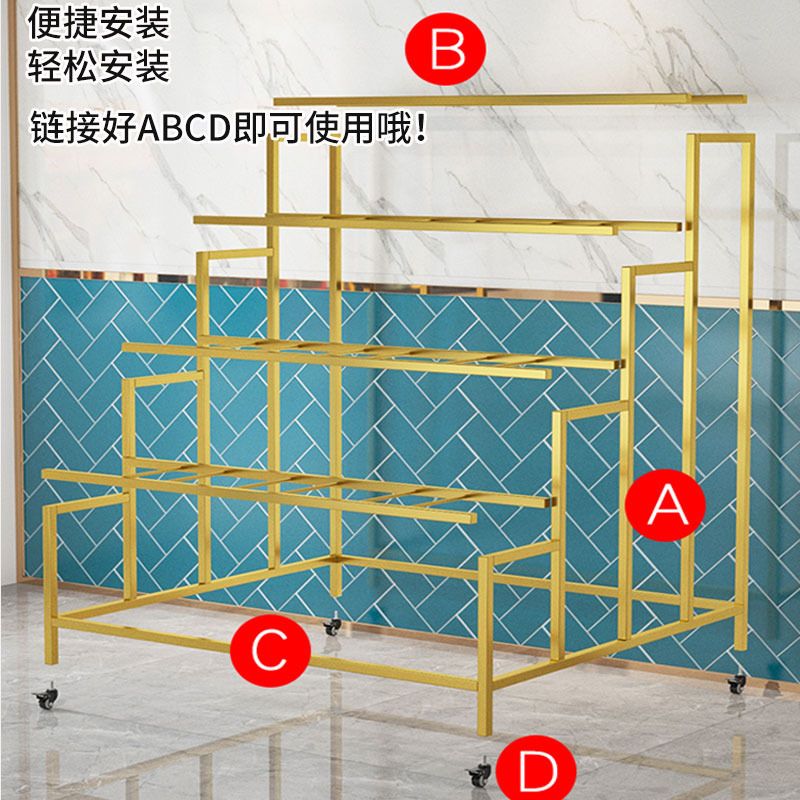 꽃다발 화분 진열대 철제 3층길이100x60폭블랙프레임 랙 꽃다발거치대 3단 블랙 싱글선반 (1/3단) 큰 - 상세 이미지 3