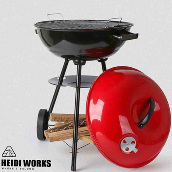 훈제 캠핑 바베큐 그릴 직화 바베큐 그릴 숯불 야외 뚜껑