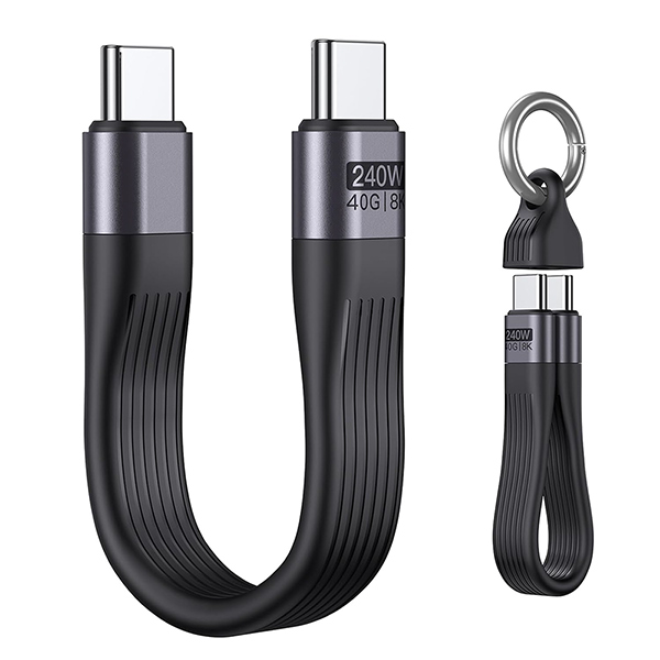 베이직기어 USB4 썬더볼트 호환 40Gbps PD 240W C타입 키링 고속 충전케이블 - 상세 이미지 5