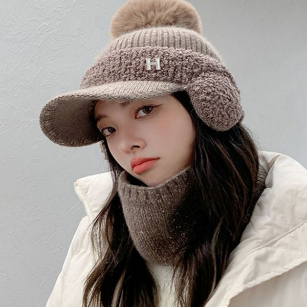 겨울 여성 귀도리 모자 스키장 귀도리 모자 니트 방한 - 상품 이미지