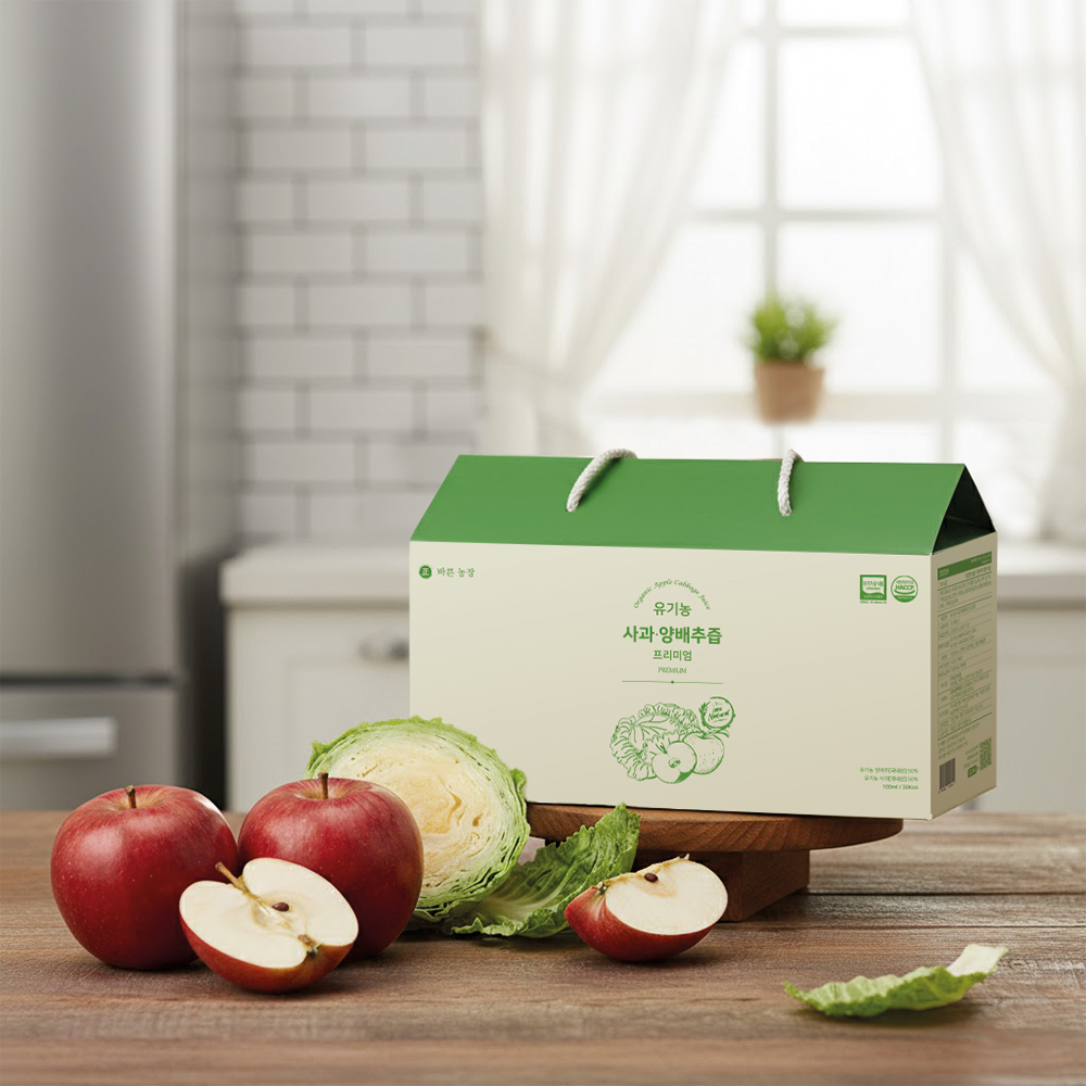 바른농장 저온착즙 사과 양배추즙 100% 국산 유기농 과채주스 생즙 효능 30포, 1개 이미지 4