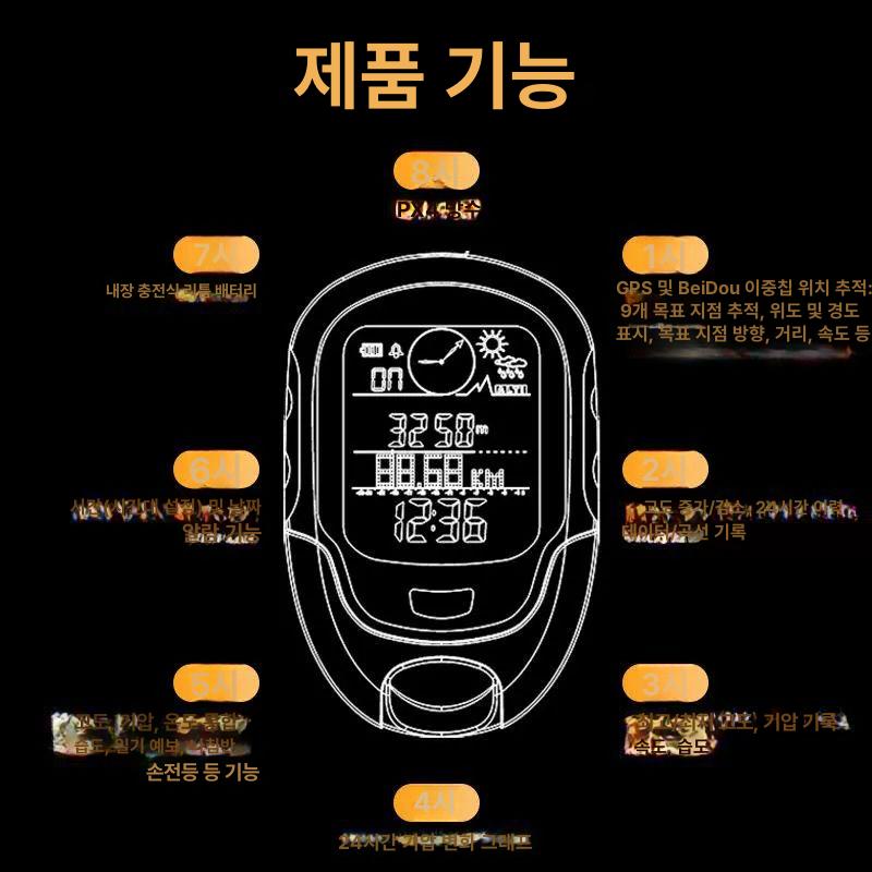 차량용 GPS 기압계 아웃도어 측정기 오렌지 - 상세 이미지 2