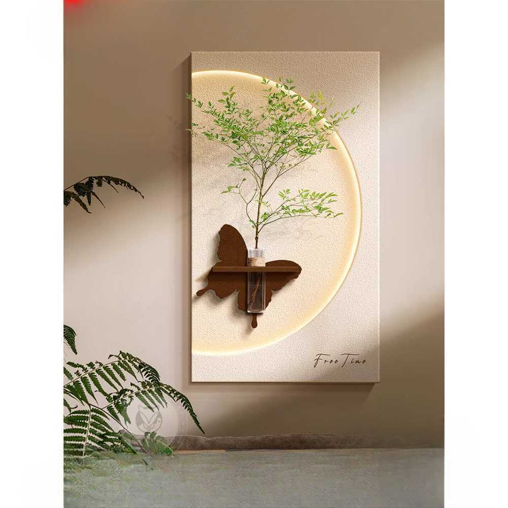 벽걸이 화분 액자 조명 인테리어 장식 식물 프레임 40x70cm 리모컨(A형) - 상세 이미지 2