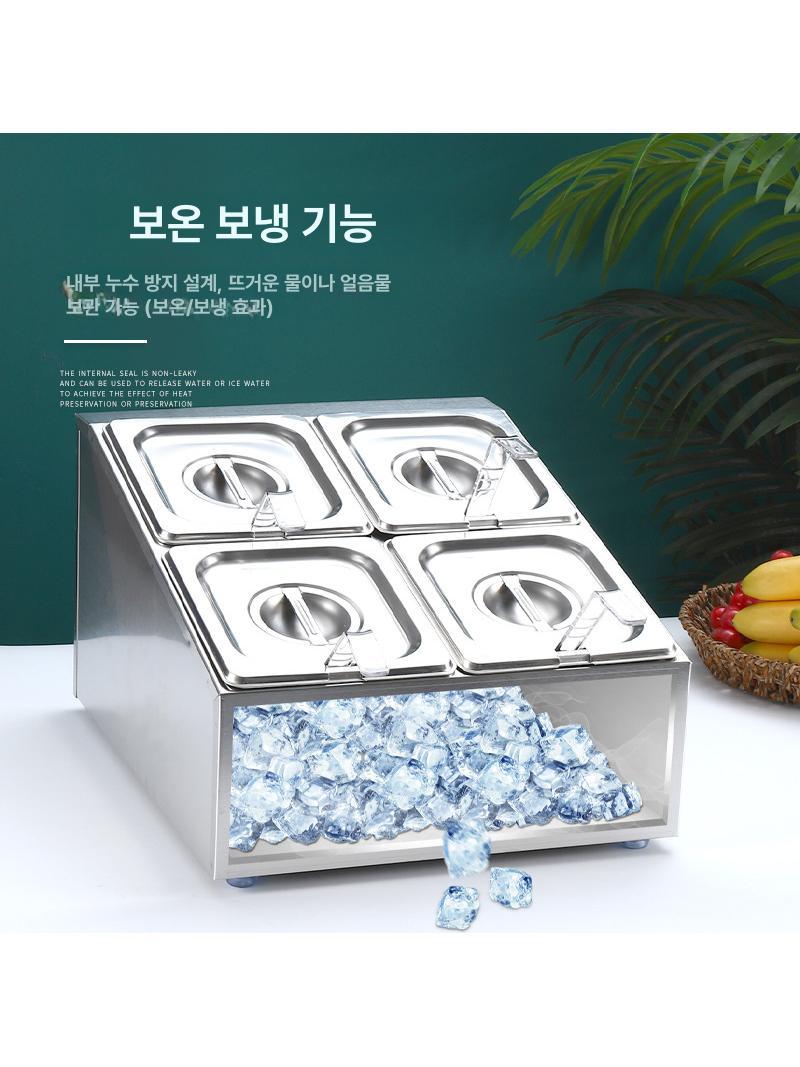 업소용 양념통 사각 소스통 반찬통 식당 주방 재료보관 6칸 - 상세 이미지 3