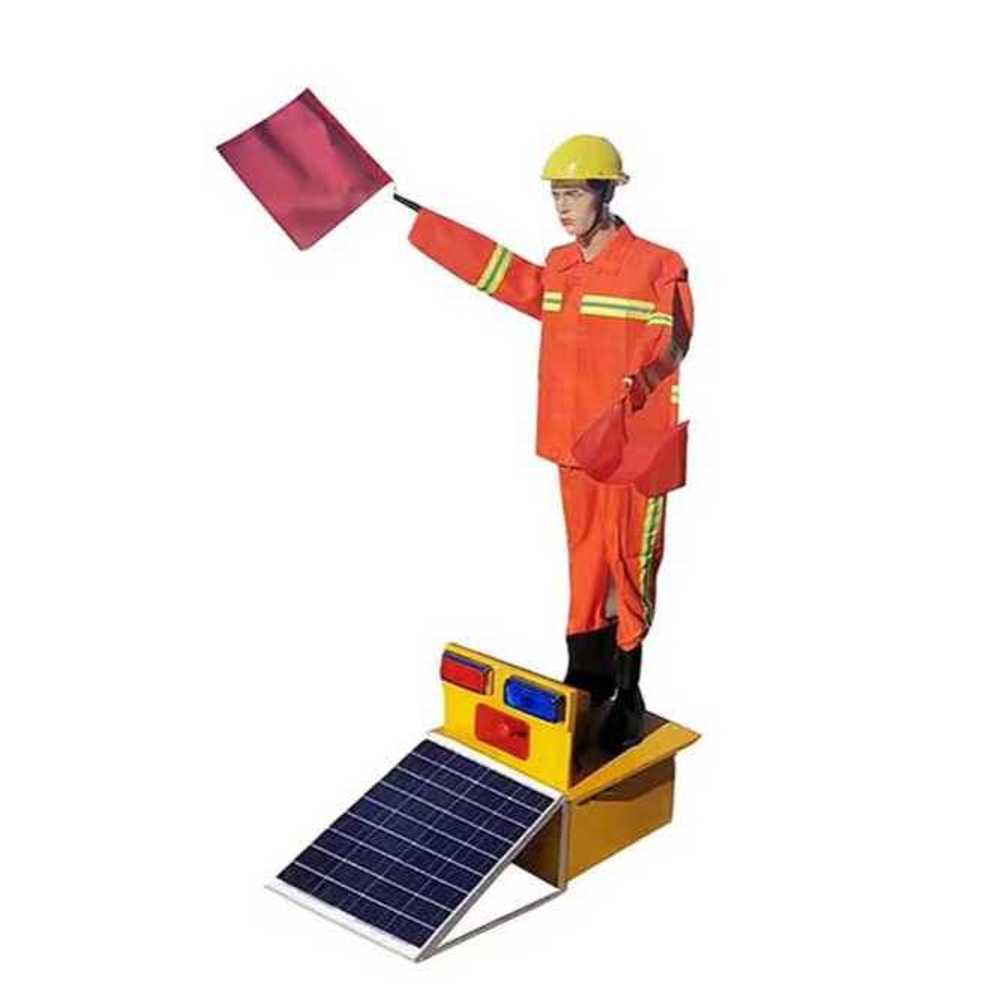 교통안전 로봇 신호수 현장 공사 안내용 LED 경고등 45W 20AH 상하형 - 상세 이미지 2