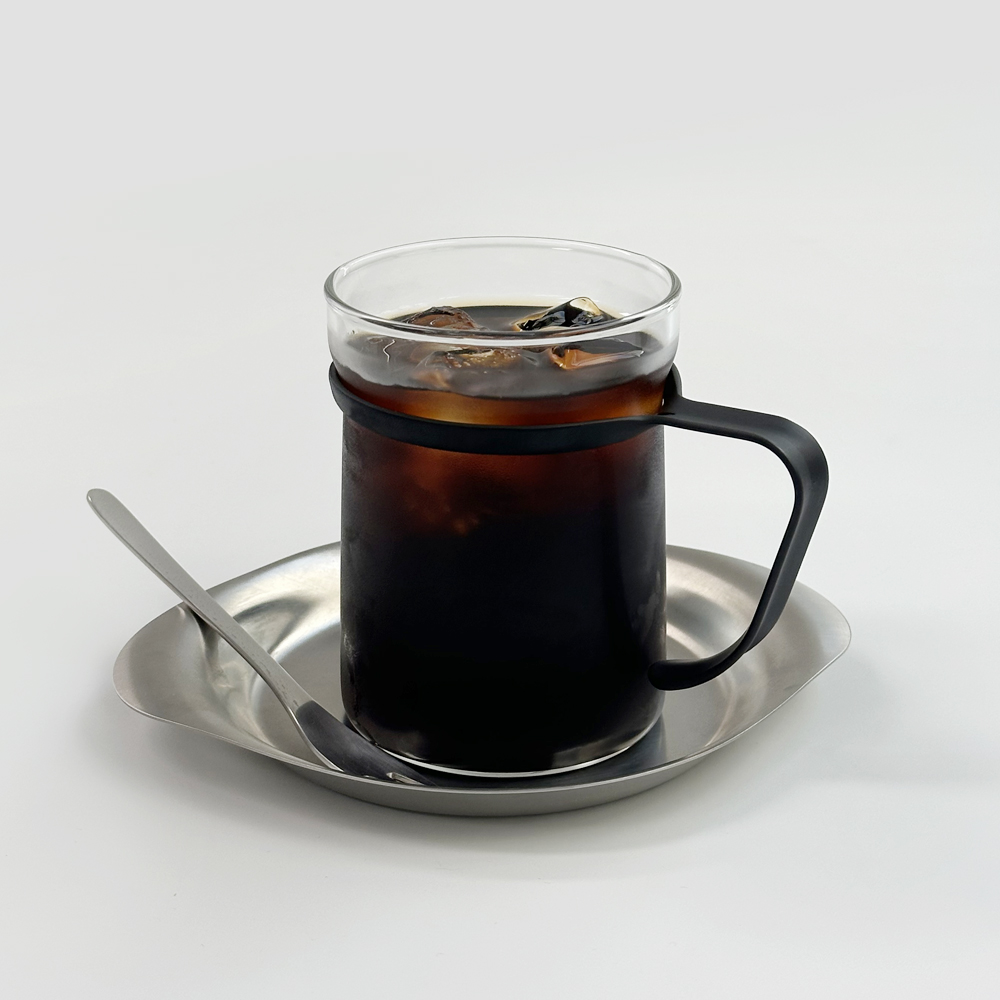 에지리 핏핸드 내열유리 머그컵 (스텐핸들) 550ml, 1개, 클리어 - 상세 이미지 2