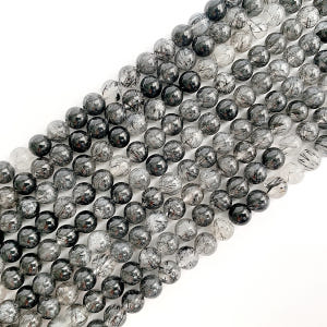 에이플로 AAA 라운드 흑침수정 블랙 침수정 천연 원석 재료 6mm, 반... 실사용 후기 | 효과 있을까? - 상품 이미지 1