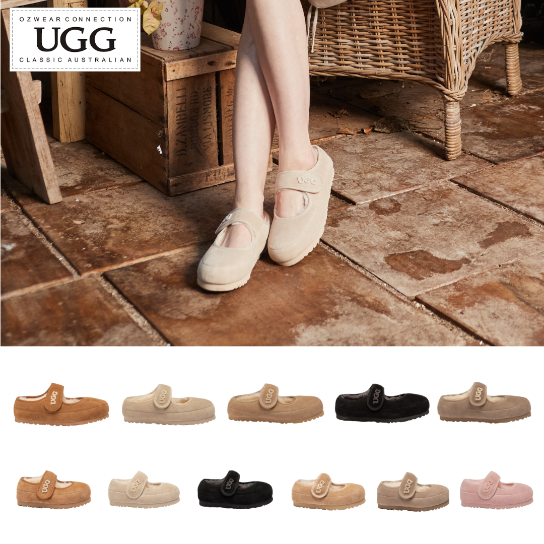 호주 오즈웨어 메리제인 키높이 플랫폼 통굽 양털 로고 스트랩 여성 키즈 어그 메리제인 슈즈