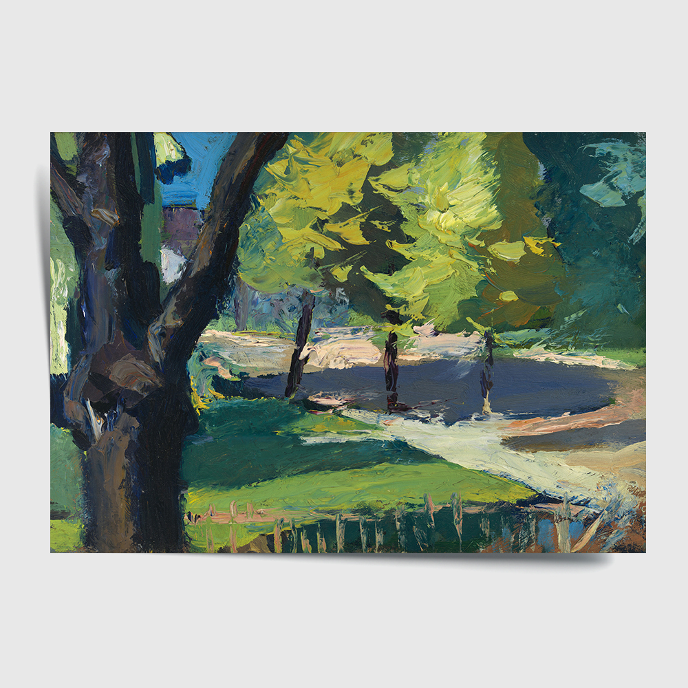 에드워드 호퍼 인테리어 그림 액자 포스터 명화 Landscape with Fence and Trees 1919 - 상세 이미지 2
