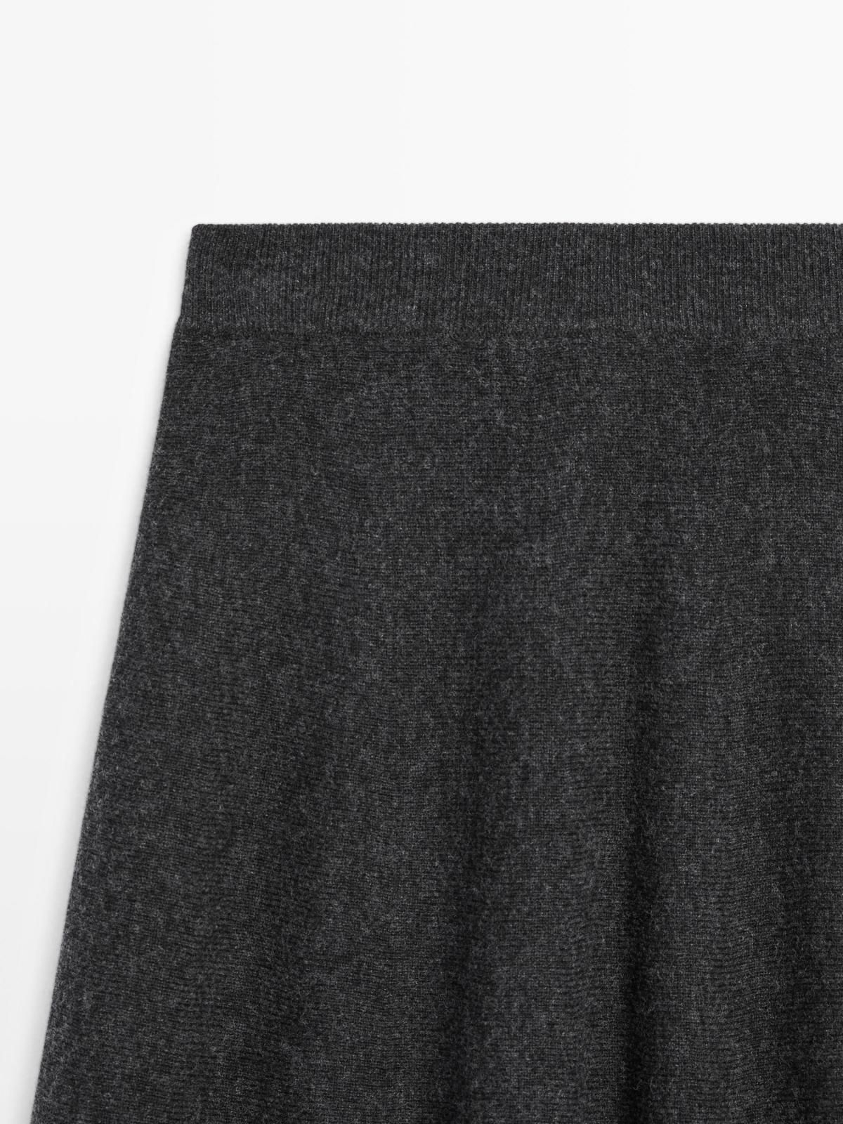 마시모두띠 울 혼방 롱 플레어 니트 스커트 5233/692 ANTHRACITE GREY - 상세 이미지 4