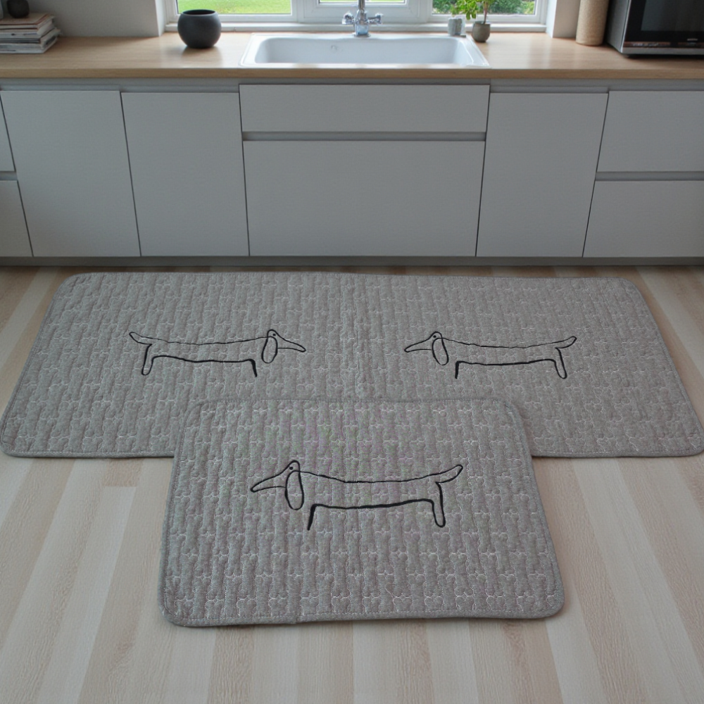 홈집합 면 퀼트 미끄럼방지 사각 발매트 사계절용 카키그레이, 50x130cm