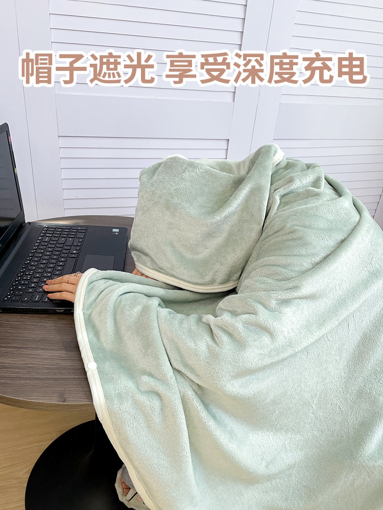 망토 담요 차량용 대형 캠핑 사무실 어깨 단추 겨울 학교 숄 차량 마차 그린 일반 두께 100cmX170cm - 상세 이미지 3