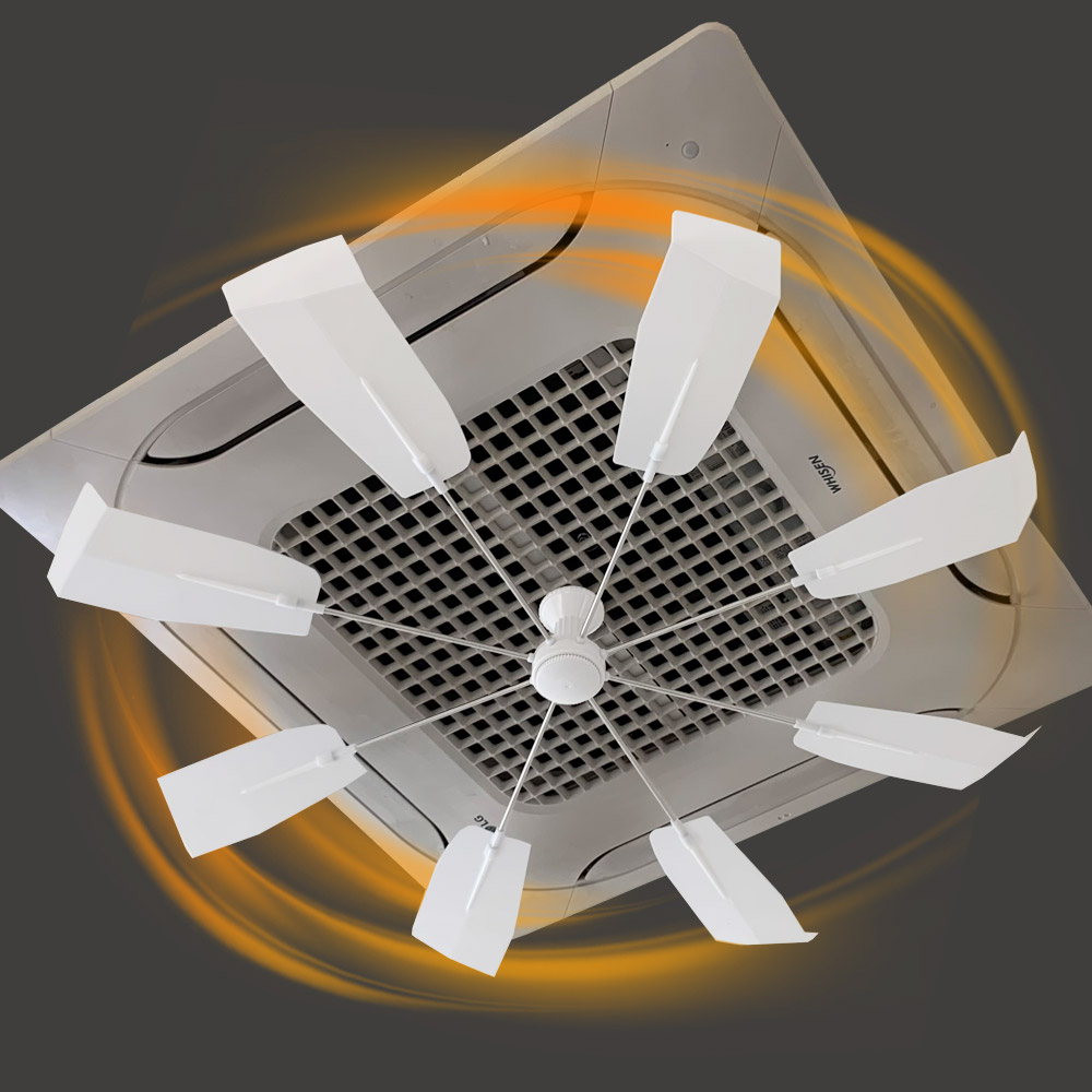 대한민국 제조 올트팬 화이트 천장형 에어컨 바람막이 시스템 에어컨 바람개비 날개 실링팬 가림막 제품 이미지