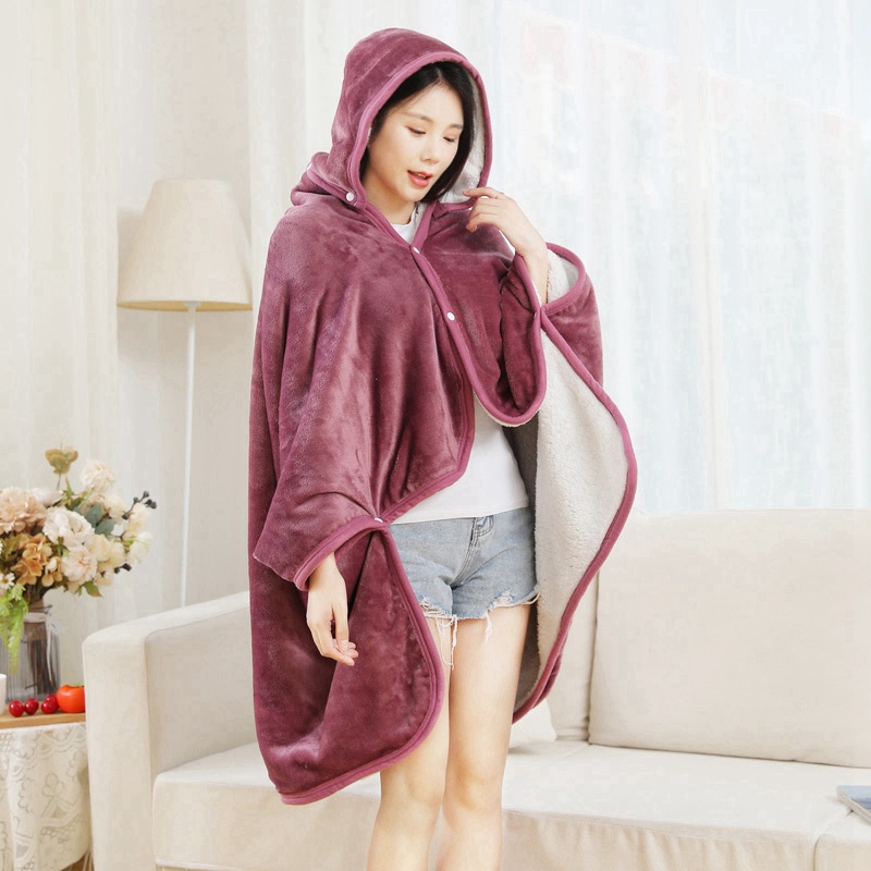 망토 담요 블랭킷 차량 대형 어깨 학교 캠핑 사무실 차량용 두꺼운 무릎 샤크 그레이 100cmx150cm - 상세 이미지 3