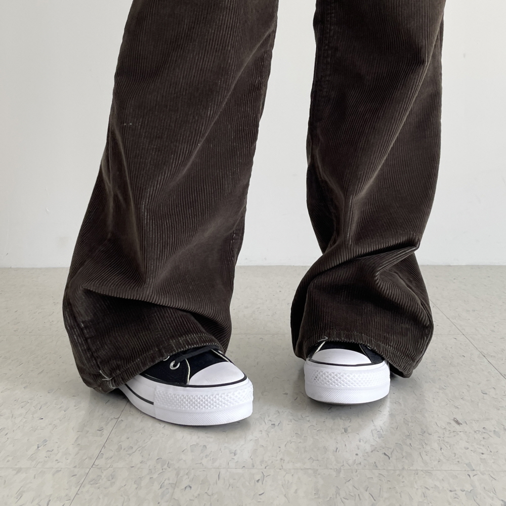 코듀로이팬츠 가을 겨울 여성 와이드팬츠 여자골덴바지 키큰여자 통바지 브라운 벨로미 - 상세 이미지 4