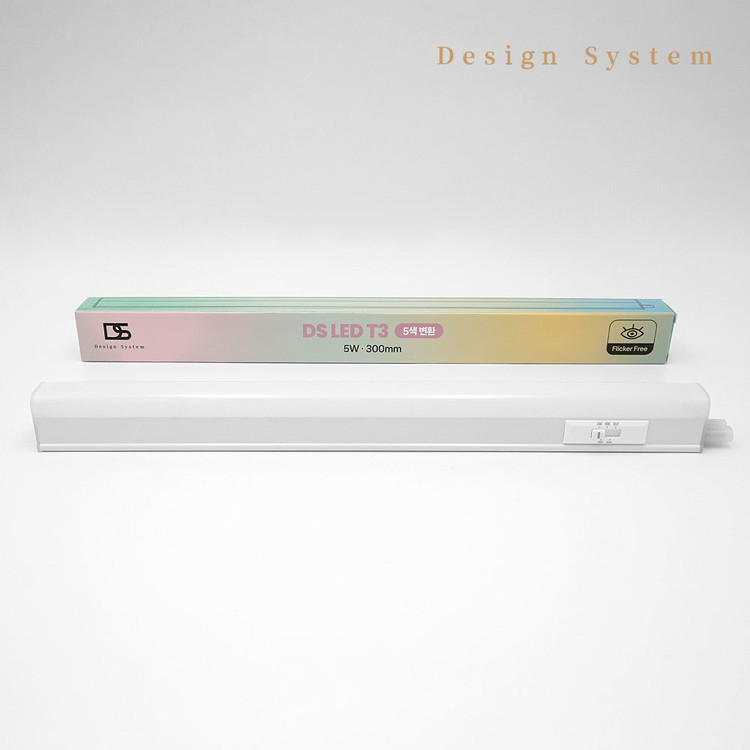 DS LED T3 플리커프리 T5대체 슬림형 우물천장 조명 300mm 5w 5색변환 커튼박스 조명 - 상세 이미지 2
