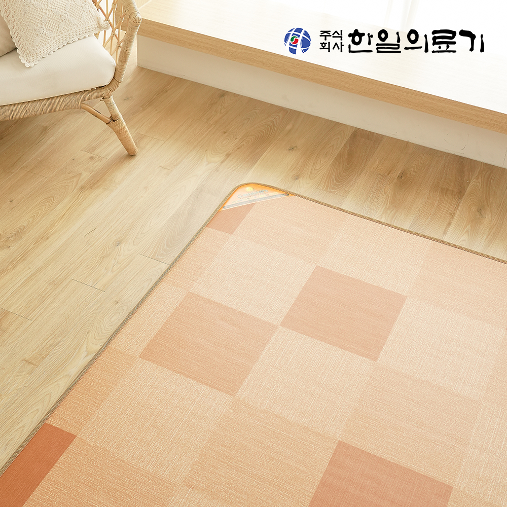 한일의료기 전기매트 모노륨 전기장판 난방 온열 거실용 바닥 1인용 소형 체크그레이