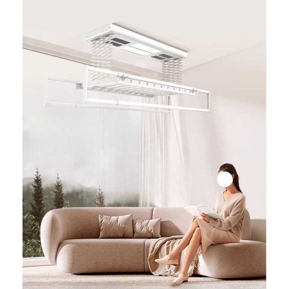 천장형 전동 빨래걸이 리모컨 자동 승강 실내 건조대 블랙(리모컨+LED+건조+살균) - 상세 이미지 2