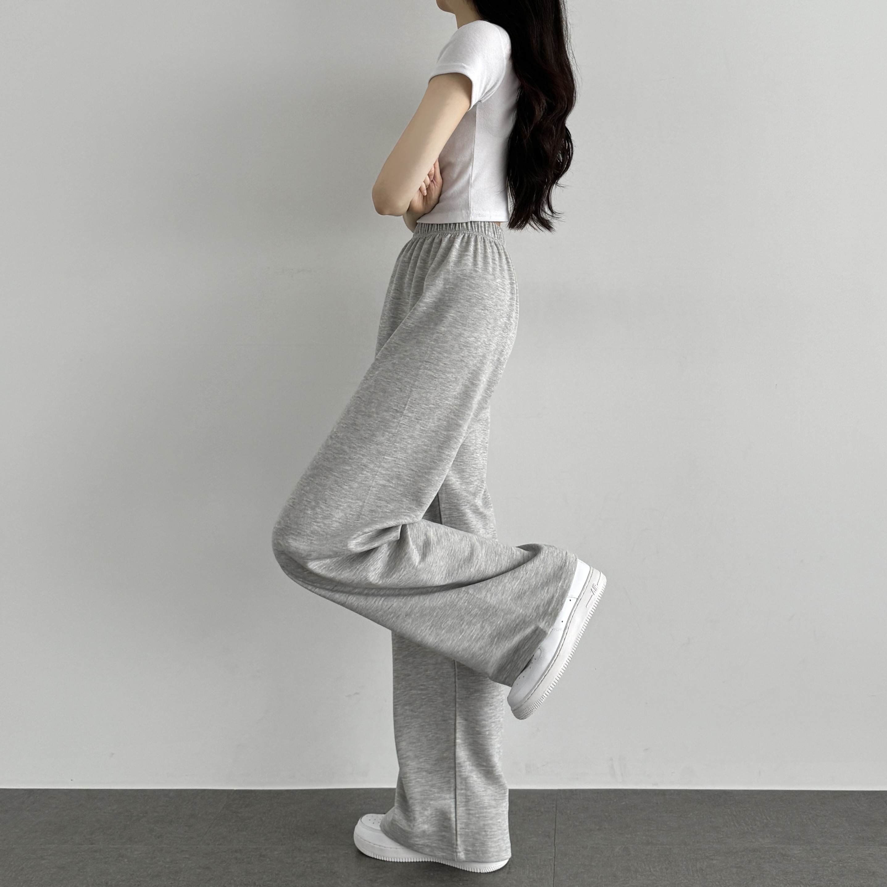 와이드 데일리 일자 밴딩 트레이닝 팬츠 기모 트레이닝 바지 러닝복 겨울러닝복장 - 상세 이미지 3
