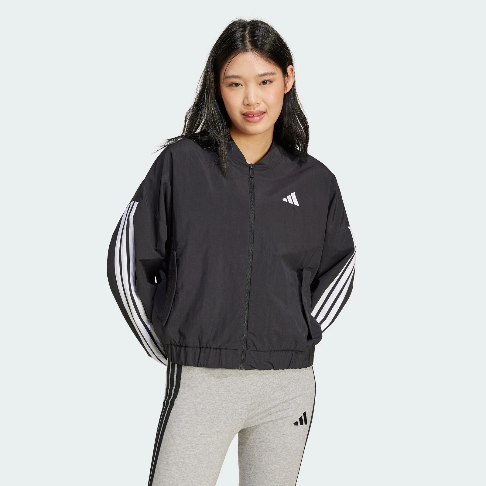 삼선 우븐 보머 재킷 Black, L - 상세 이미지 3