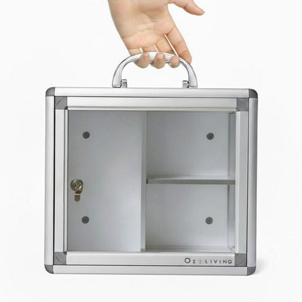 중형 벽걸이 구급함 휴대용 알루미늄 구급함 사무실 가정용 상비약 보관함