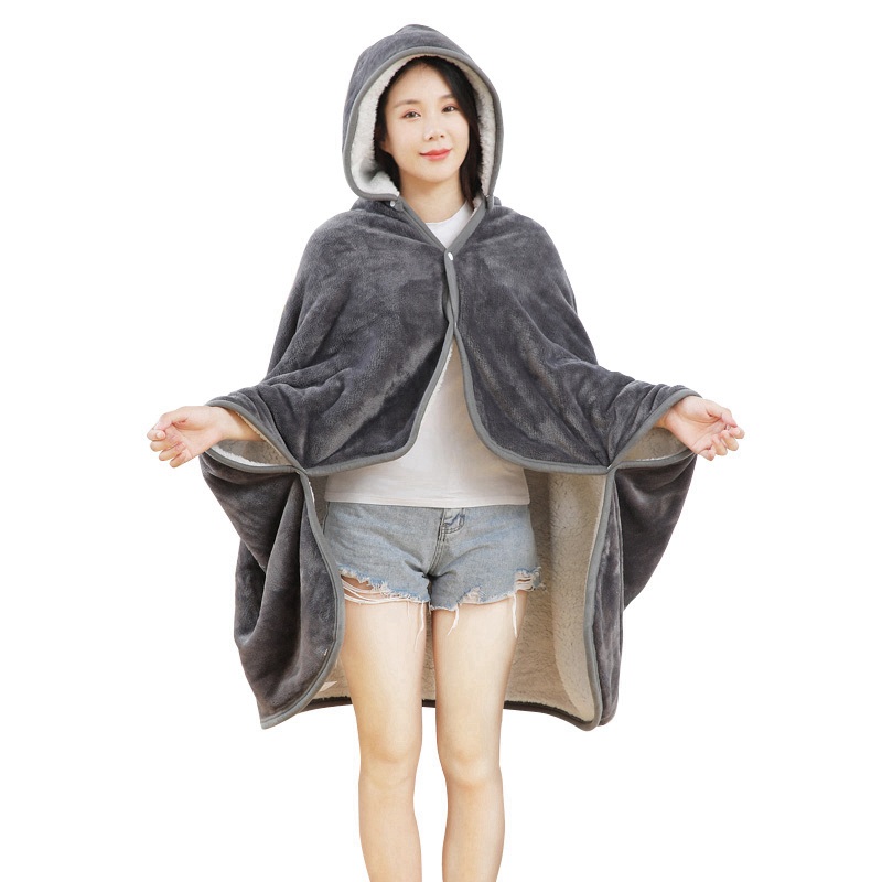 망토 담요 블랭킷 차량 대형 어깨 학교 캠핑 사무실 차량용 두꺼운 무릎 샤크 그레이 100cmx150cm - 상세 이미지 5