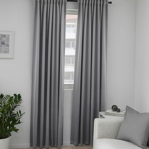 두꺼운 암막 커튼 방풍 거실 커튼 회색 안방 침실 신혼