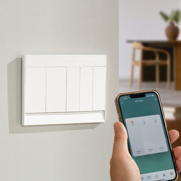 헤이홈 무선 스마트 스위치 커버 IoT 전등 원격 일괄소등 스마트홈 타이머 2구 제품 이미지