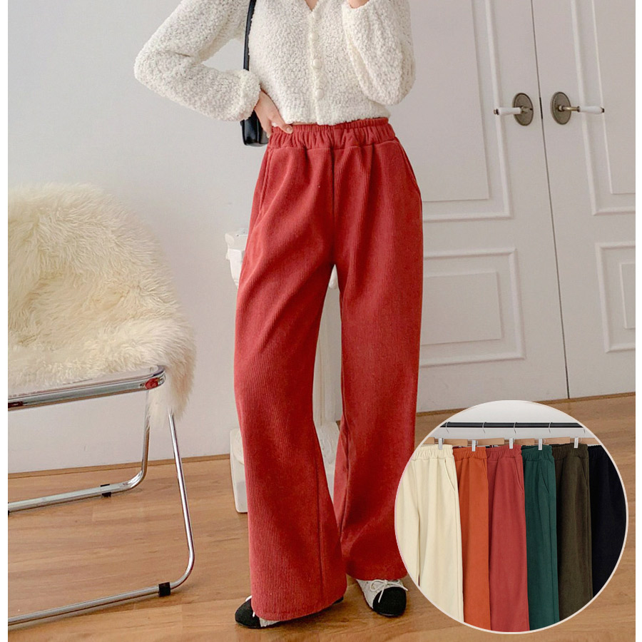 코듀로이 양털기모 밴딩 와이드팬츠 원데이핏 ONeday fit - 상품 이미지
