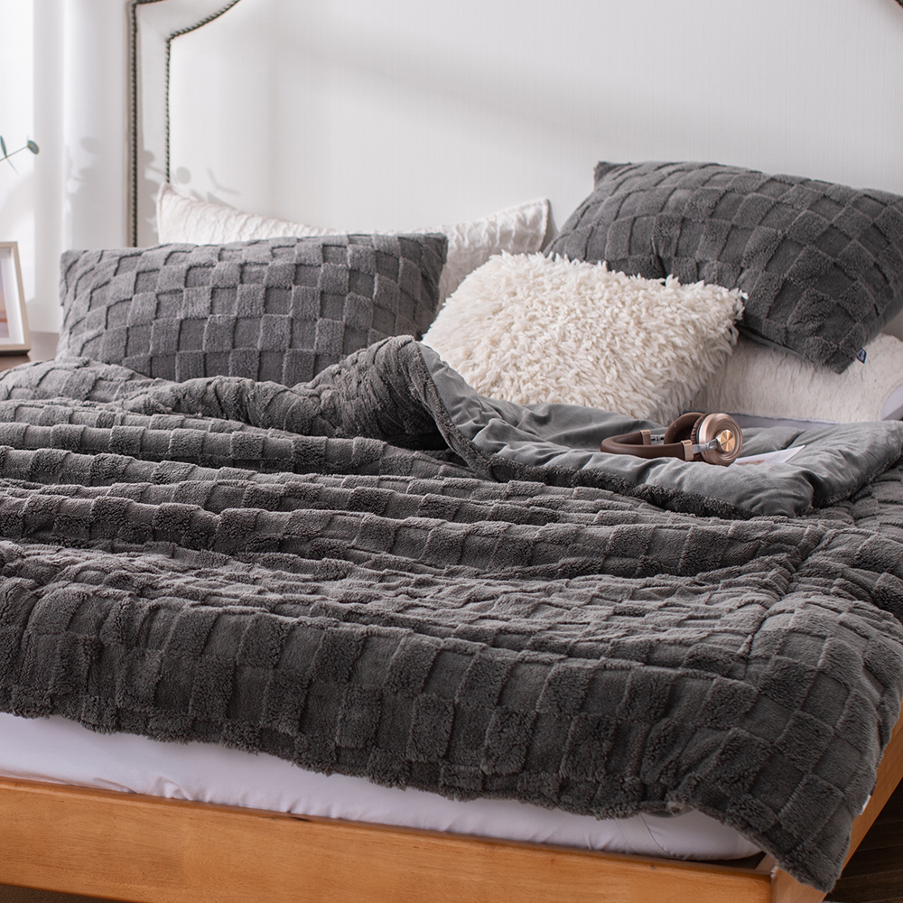 까사앤슬립 코지큐브 10mm극세사 차렵이불 베개커버세트