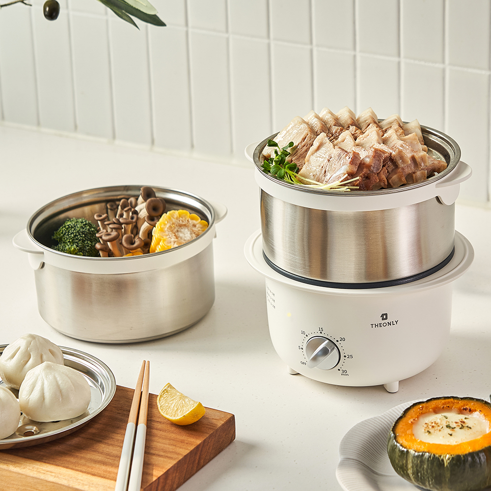 디온리 올스텐 논스틱코팅 2단 계란찜기 30분 타이머 계란삶는기계 고구마 NBE521S