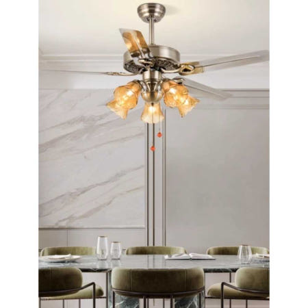 [해외]샹들리에 램프 실링팬 상품 가정용 안방 서큘레이터 3조명 42인치 우드날