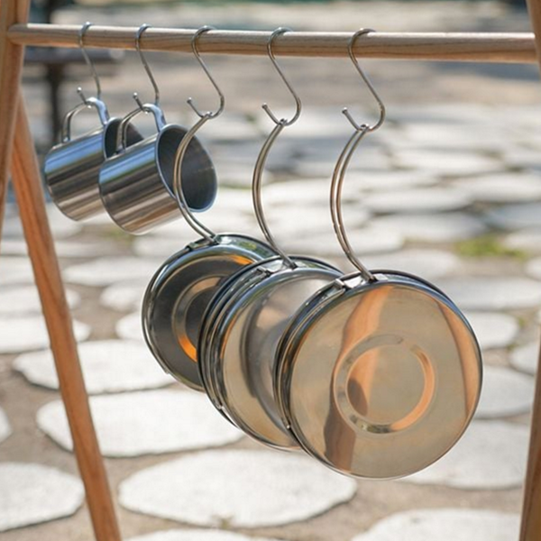 스테인레스 캠핑 코펠 세트 휴대용 캠핑 식기 세트 아웃도어