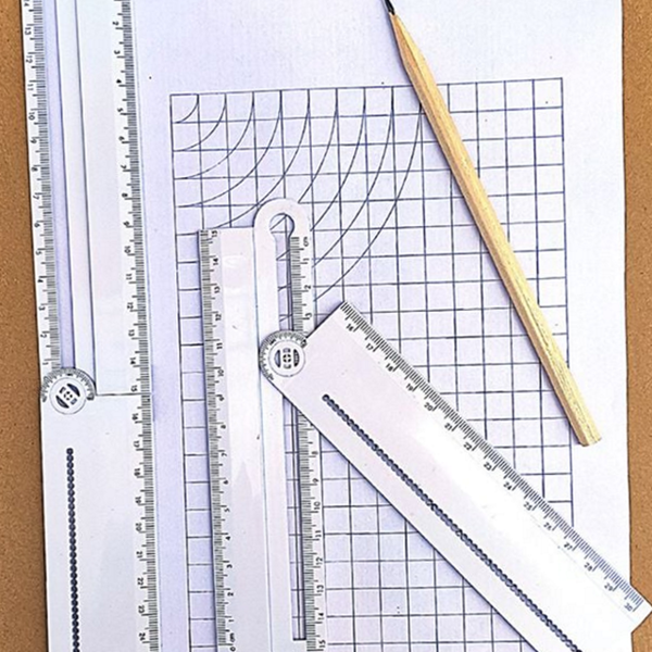 투명자 다기능 30cm 자 휴대용 학생용 자 그리기 - 상품 이미지