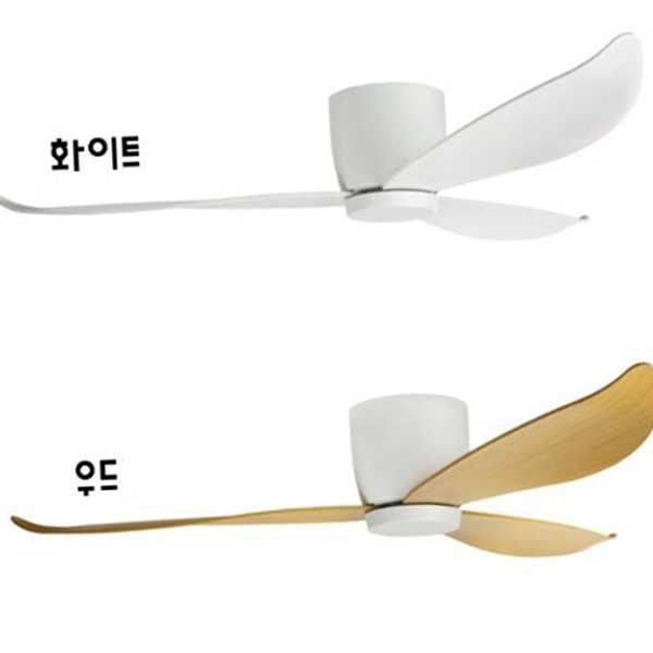 고효율 천장형 선풍기 무소음 실링팬 52인치 화이트 우드 - 상품 이미지