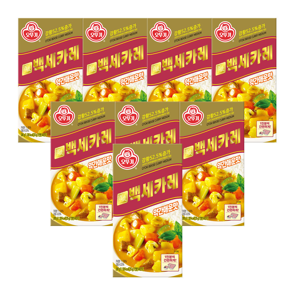 오뚜기 백세카레 고형 약간매운맛, 200g, 8개 - 상품 이미지