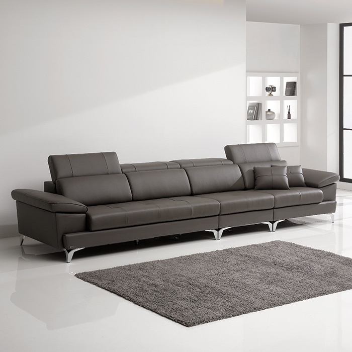 보루네오 마르스 이태리 천연소가죽 헤드틸팅 쇼파 스툴+쿠션+마블테이블, 그레이, 6인용