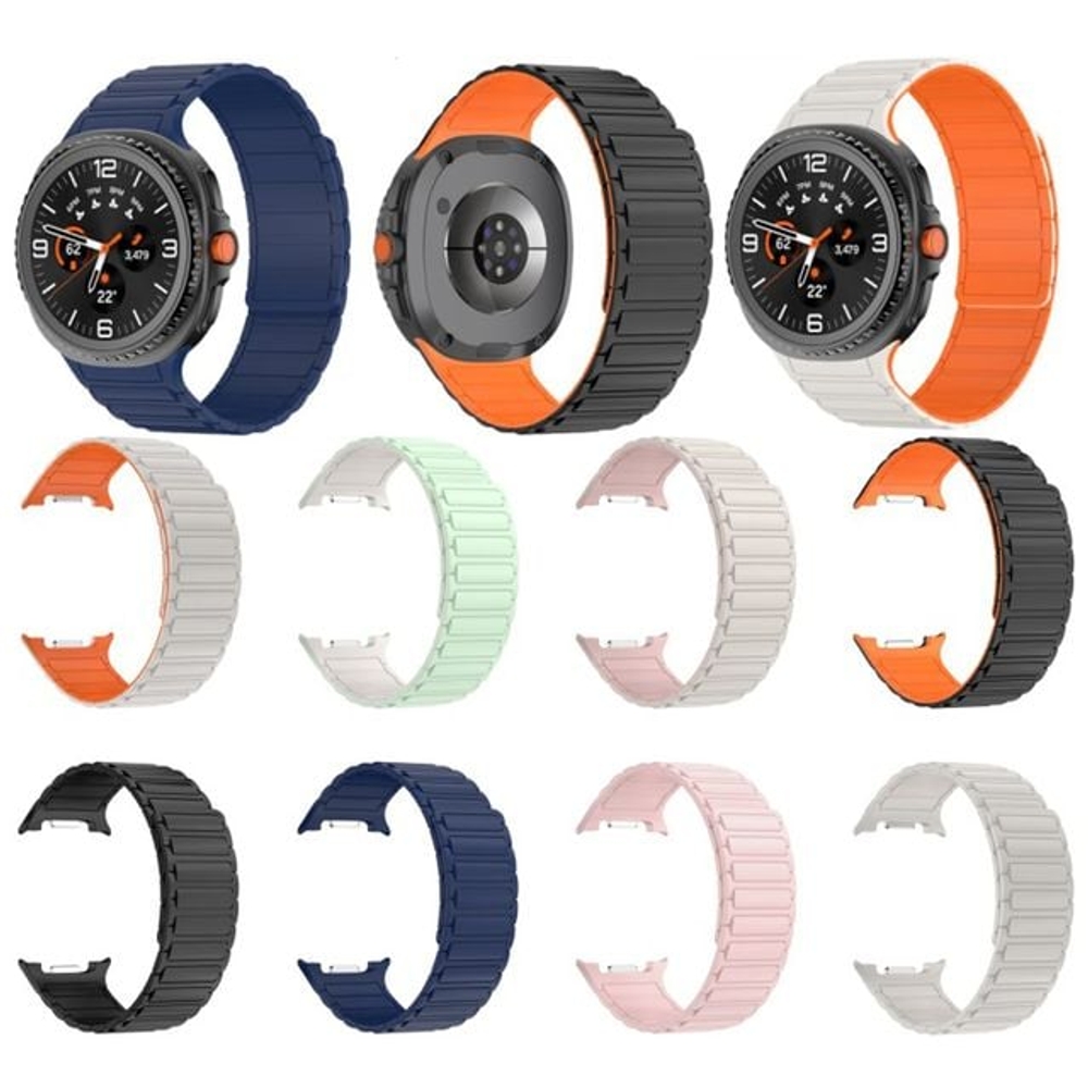 갤럭시워치8클래식 46mm 양면 스트랩 마그네틱 갤워치8 실리콘 스포츠밴드 일체형 - 메인 이미지
