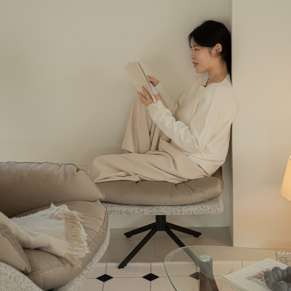 칼모 패브릭 1인용 쇼파 안락 수유 의자 (하이백)