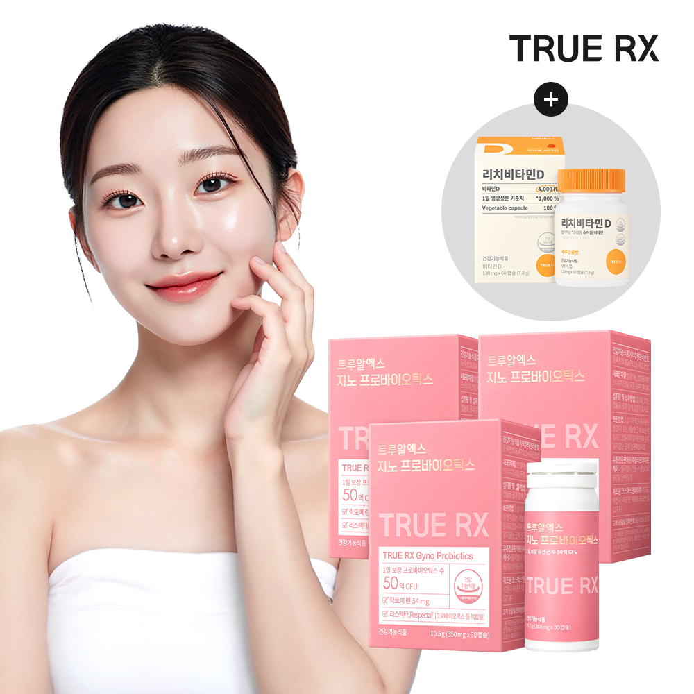 트루알엑스 질 유산균 지노 프로바이오틱스 여성 리스펙타 클리오 30캡슐, 3개 - 메인 이미지