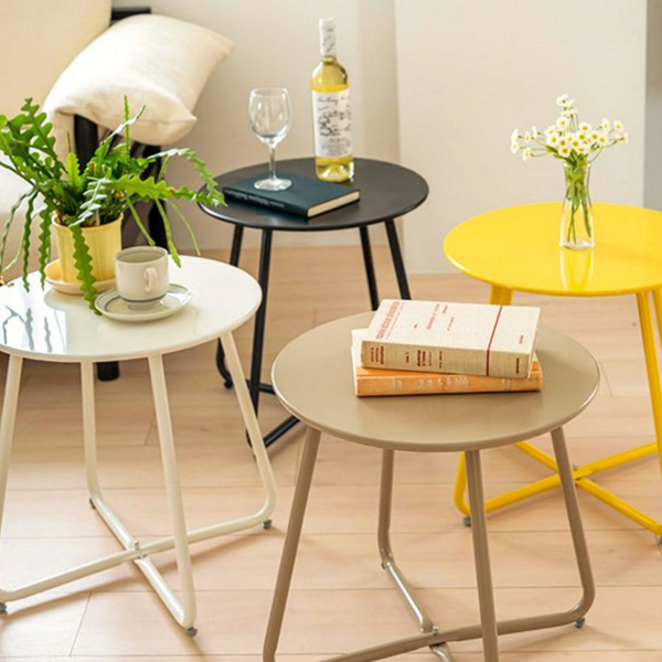 원형 철제 사이드 테이블 작은 미니 사이드 테이블 거실