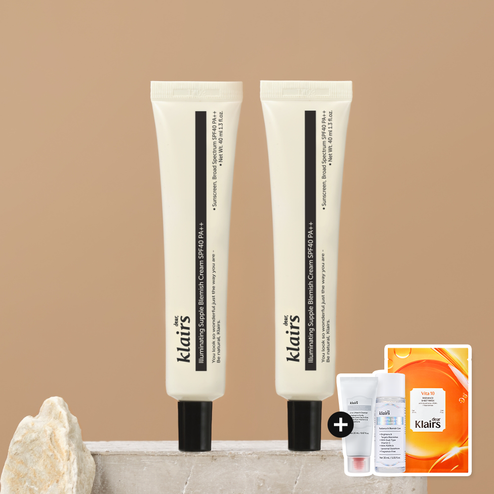 [더블구성] 클레어스 일루미네이팅 서플 블레미쉬크림 40ml (SPF40 PA++), 2개 / 비비크림 자연스러운 톤업 모공커버 - 상품 이미지