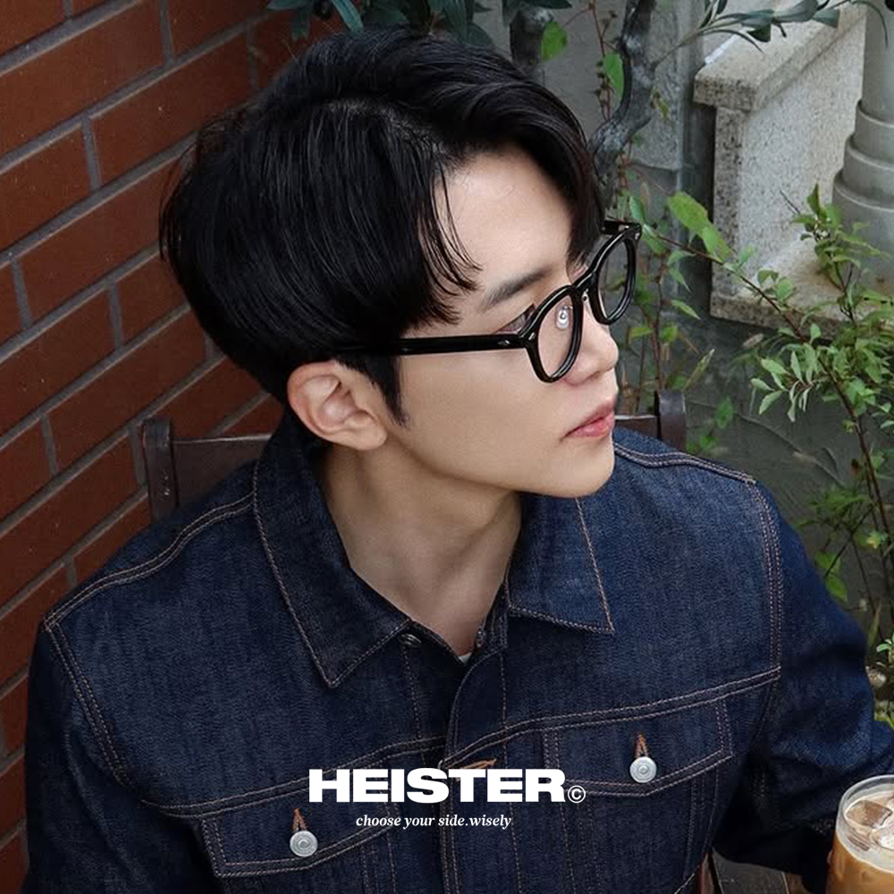 하이스터 버트 Bert BSV 블랙 아넬형 둥근 사각 코받침 뿔테 안경테 - 상세 이미지 3