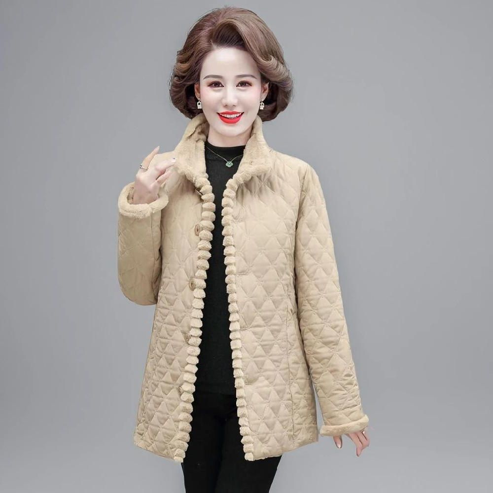 중년 여성 패딩 재킷 가을겨울 단색 짧은 bying24 - 메인 이미지