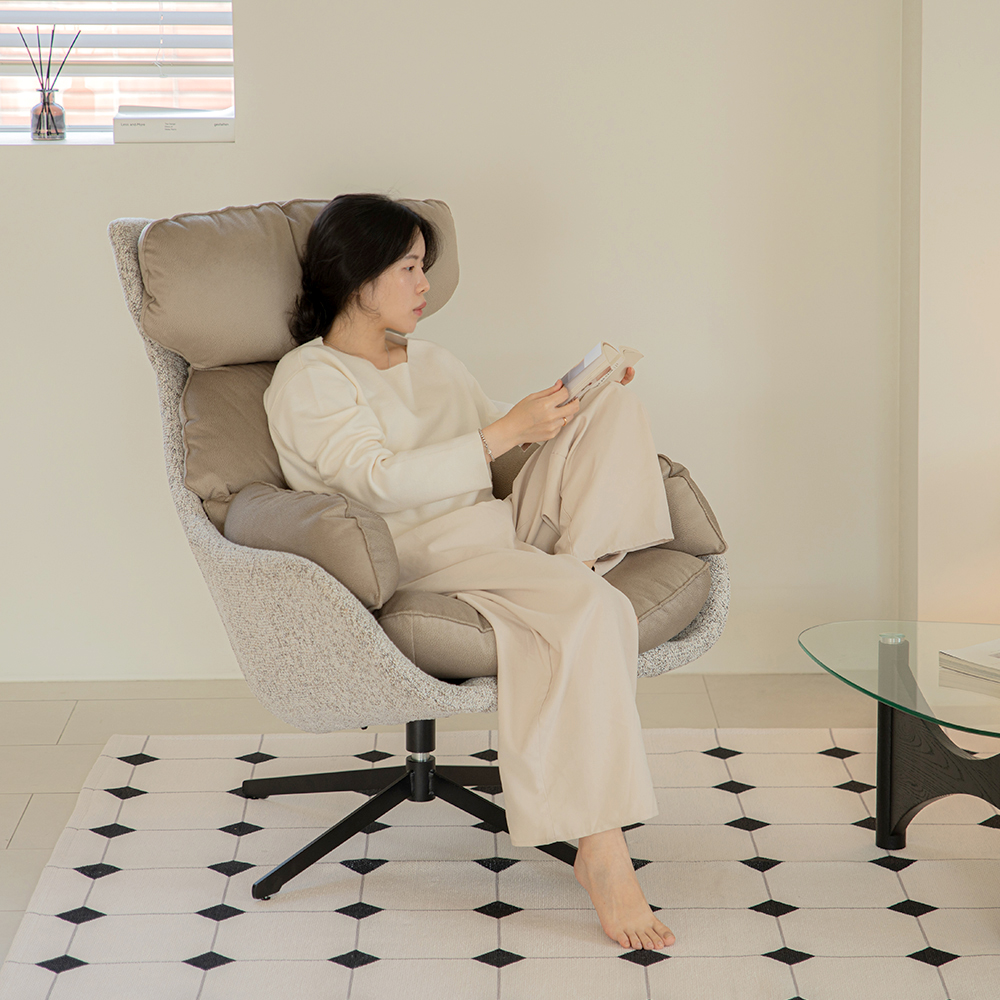 칼모 패브릭 1인용 쇼파 안락 수유 의자 (하이백)