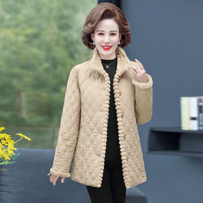 중년 여성 패딩 재킷 가을겨울 단색 짧은 bying24 - 상세 이미지 3