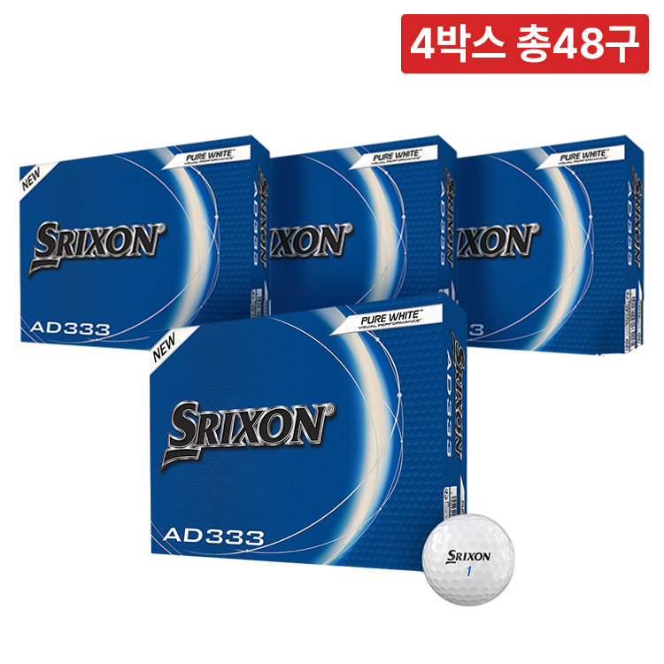 4박스 총48구/ 스릭슨 NEW AD333 2피스 골프공 비거리 저압축 비주얼 퍼포먼스 골프볼 12구 - 상세 이미지 2