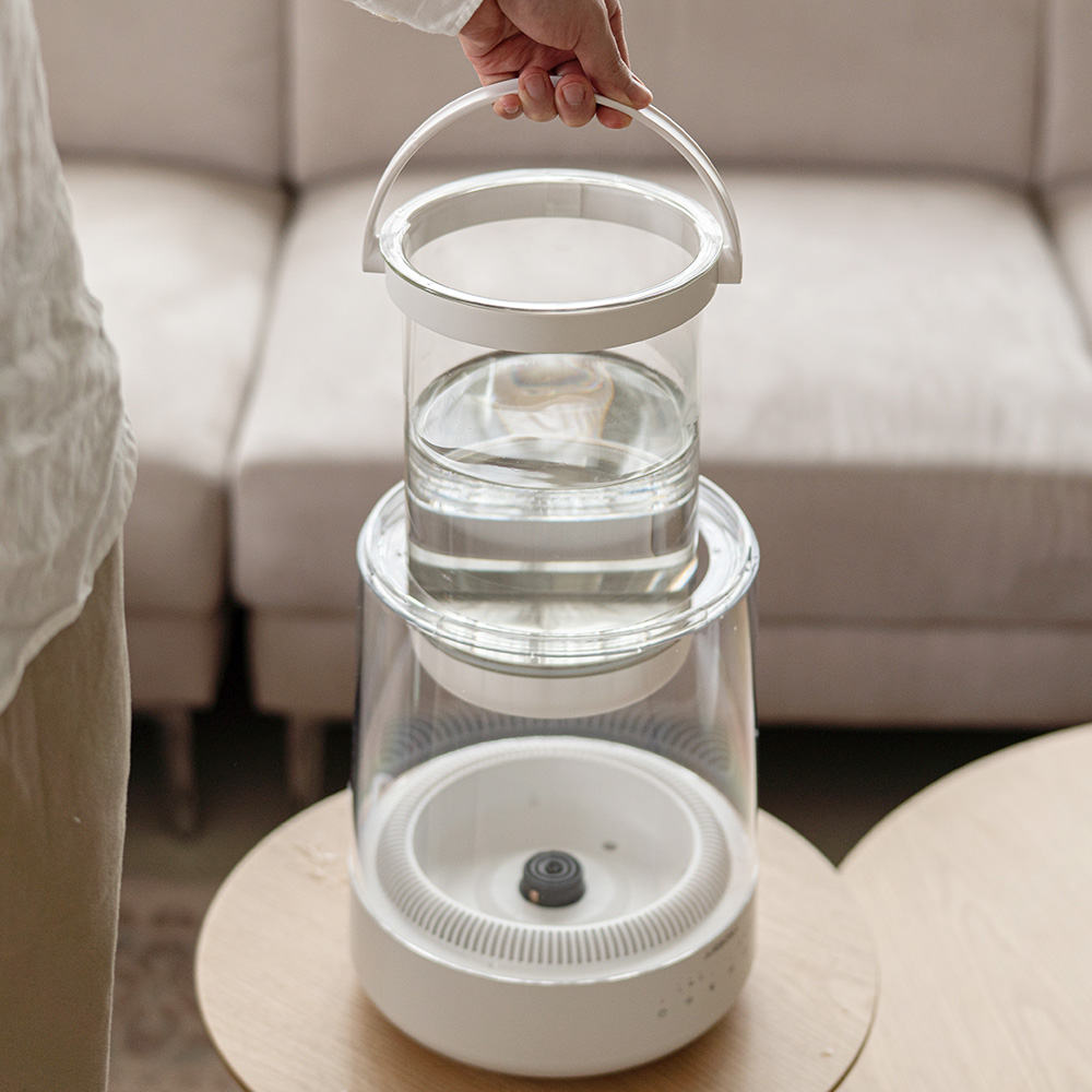 에어보나 대용량 4L 가열식 무드등 고붕규산 유리 신생아 아기 가습기 C520WH