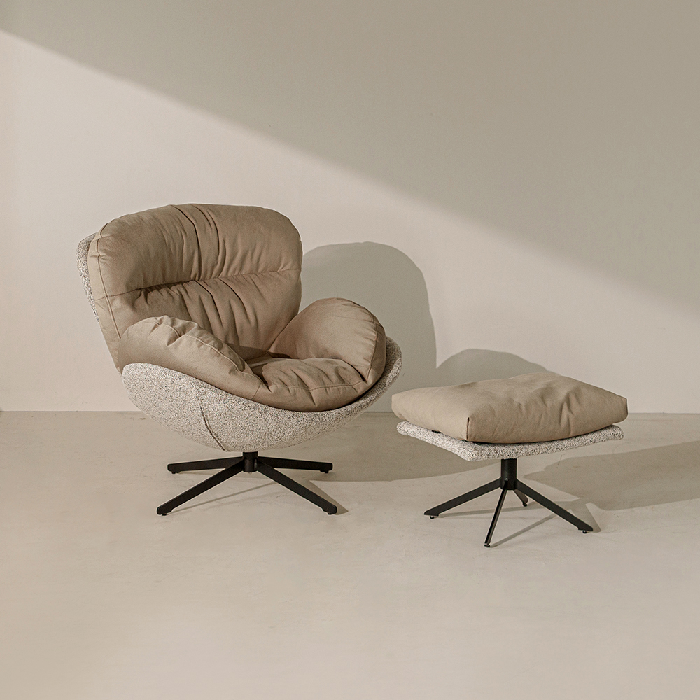 칼모 패브릭 1인용 쇼파 안락 수유 의자 (로우백)